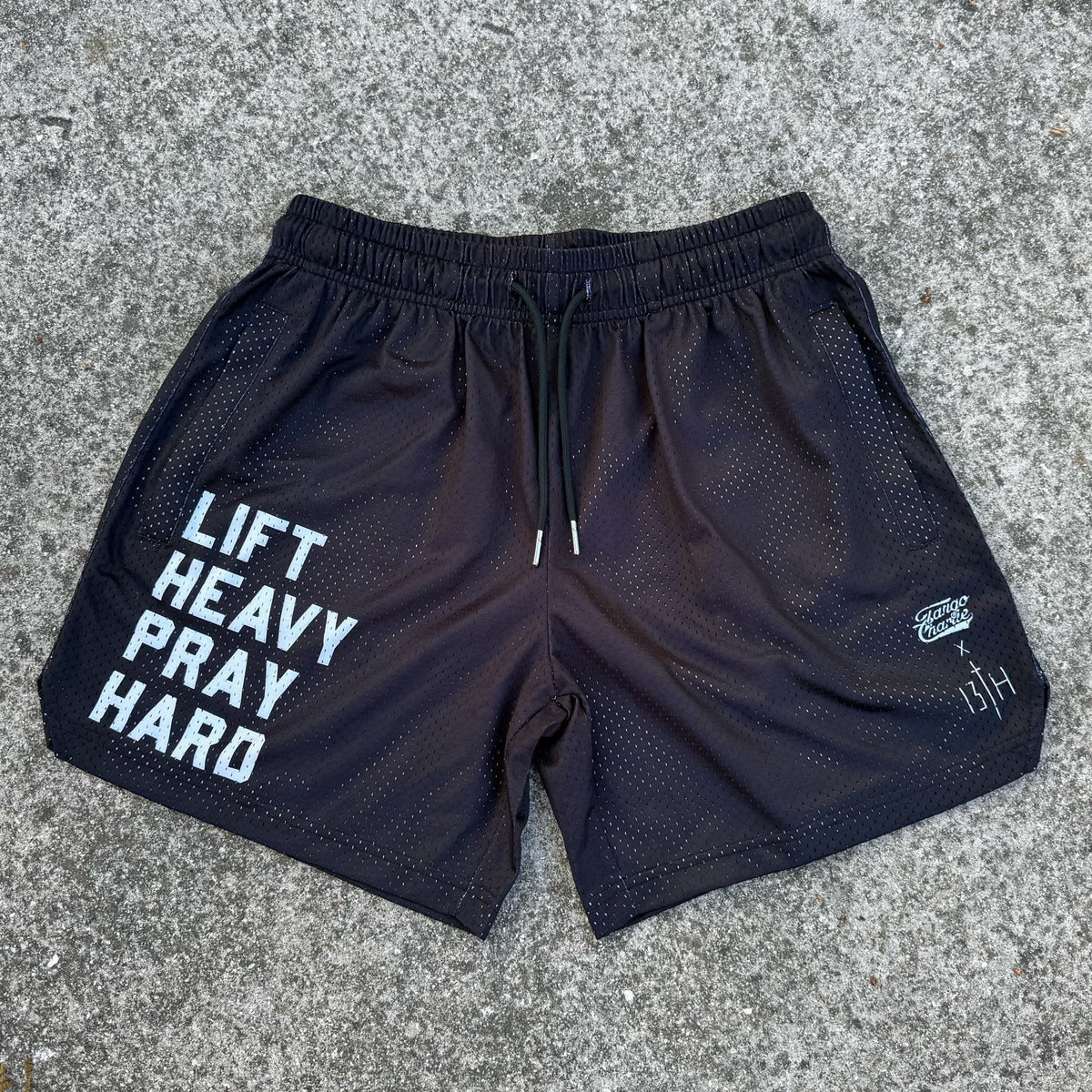 Men's Mesh Lifestyle Shorts | 5.5"- Lift Heavy Pray Hard Black